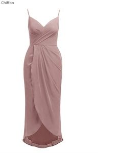 High-low silver pink chiffon dress.